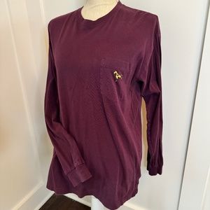 Victoria's Secret Pink Animal Print Cheetah Maroon Wine Small Long Sleeve Dog A